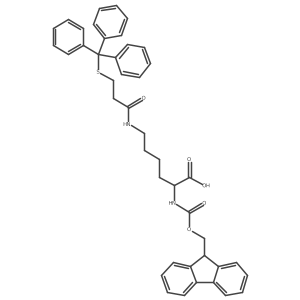 L-Lysine, N2-[(9H-fluoren-9-ylmethoxy)carbonyl]-N6-[1-oxo-3-[(triphenylmethyl)thio]propyl]- Structure