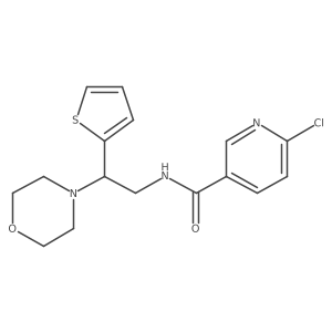 6-Chloro-N-[2-(morpholin-4-YL)-2-(thiophen-2-YL)ethyl]pyridine-3-carboxamide结构式
