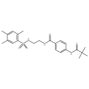 4-pivalamido-N-(2-(2,4,5-trimethylphenylsulfonamido)ethyl)benzamide结构式