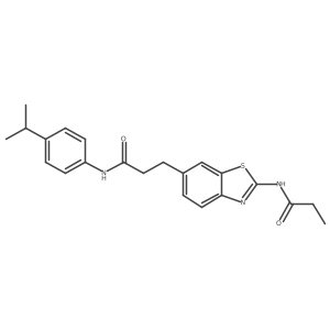 N-(4-isopropylphenyl)-3-[2-(propionylamino)-1,3-benzothiazol-6-yl]propanamide结构式