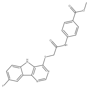 methyl 4-(2-((8-fluoro-5H-pyrimido[5,4-b]indol-4-yl)thio)acetamido)benzoate Structure