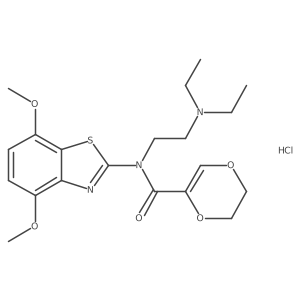 N-[2-(Diethylamino)ethyl]-N-(4,7-dimethoxy-1,3-benzothiazol-2-YL)-5,6-dihydro-1,4-dioxine-2-carboxamide hydrochloride结构式