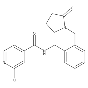 2-chloro-N-({2-[(2-oxopyrrolidin-1-yl)methyl]phenyl}methyl)pyridine-4-carboxamide Structure