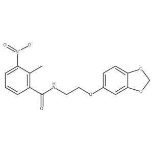 N-(2-(benzo[d][1,3]dioxol-5-yloxy)ethyl)-2-methyl-3-nitrobenzamide结构式