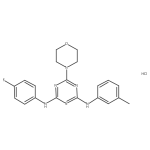 N2-(4-fluorophenyl)-6-morpholino-N4-(m-tolyl)-1,3,5-triazine-2,4-diamine hydrochloride结构式