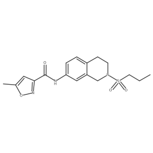 5-methyl-N-(2-(propylsulfonyl)-1,2,3,4-tetrahydroisoquinolin-7-yl)isoxazole-3-carboxamide结构式