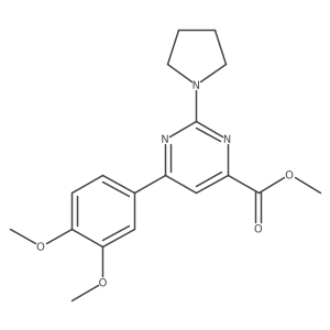 Methyl 6-(3,4-dimethoxyphenyl)-2-(1-pyrrolidinyl)-4-pyrimidinecarboxylate Structure