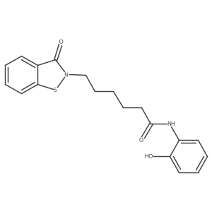 N-(2-hydroxyphenyl)-6-(3-oxo-1,2-benzothiazol-2(3H)-yl)hexanamide结构式