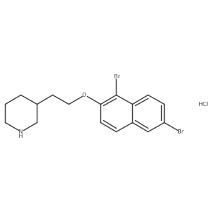 3-{2-[(1,6-Dibromo-2-naphthyl)oxy]-ethyl}piperidine hydrochloride Structure