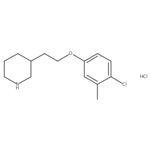 3-[2-(4-Chloro-3-methylphenoxy)ethyl]piperidine hydrochloride Structure