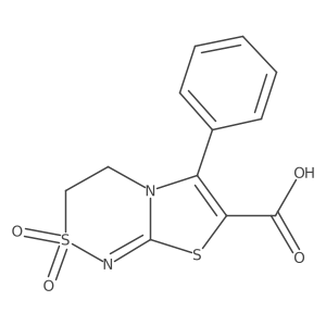 2,2-dioxo-6-phenyl-3H,4H-2lambda6-[1,3]thiazolo[2,3-c][1,2,4]thiadiazine-7-carboxylic acid结构式