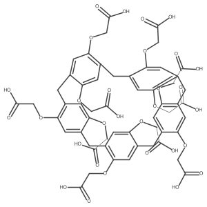 2-[[9,14,19,24,26,28,30,32,34-Nonakis(carboxymethoxy)-4-hexacyclo[21.2.2.23,6.28,11.213,16.218,21]pentatriaconta-1(25),3(35),4,6(34),8(33),9,11(32),13(31),14,16(30),18,20,23,26,28-pentadecaenyl]oxy]acetic acid结构式