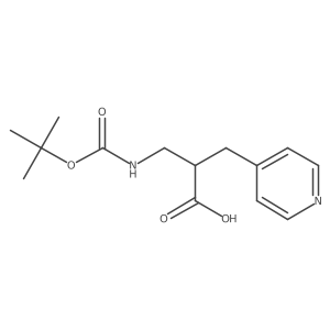 (R)-3-((tert-Butoxycarbonyl)amino)-2-(pyridin-4-ylmethyl)propanoic acid结构式