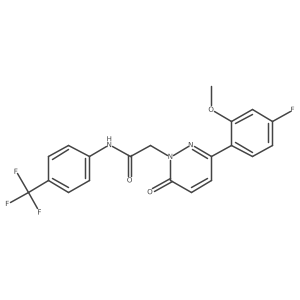 2-[3-(4-fluoro-2-methoxyphenyl)-6-oxopyridazin-1(6H)-yl]-N-[4-(trifluoromethyl)phenyl]acetamide结构式