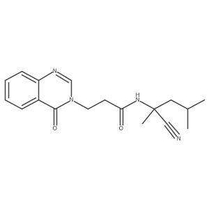 N-(1-cyano-1,3-dimethylbutyl)-3-(4-oxo-3,4-dihydroquinazolin-3-yl)propanamide结构式