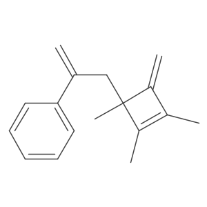 [1-[(1,2,3-Trimethyl-4-methylene-2-cyclobuten-1-yl)methyl]ethenyl]benzene结构式
