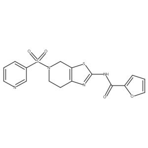 N-(5-(pyridin-3-ylsulfonyl)-4,5,6,7-tetrahydrothiazolo[5,4-c]pyridin-2-yl)furan-2-carboxamide结构式