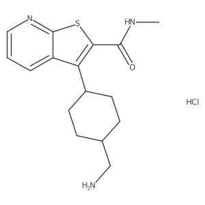 3-(4-Aminomethyl-cyclohexyl)-thieno[2,3-b]pyridine-2-carboxylic acid methylamide hydrochloride Structure