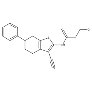 3-Chloro-N-(3-cyano-6-phenyl-4,5,6,7-tetrahydro-1-benzothien-2-yl)propanamide结构式