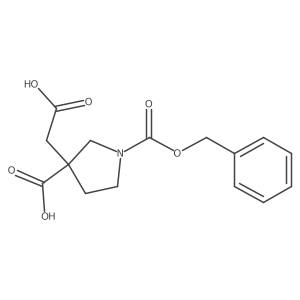1-[(Benzyloxy)carbonyl]-3-(carboxymethyl)pyrrolidine-3-carboxylic acid结构式