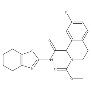 methyl 7-fluoro-1-((4,5,6,7-tetrahydrobenzo[d]thiazol-2-yl)carbamoyl)-3,4-dihydroisoquinoline-2(1H)-carboxylate结构式