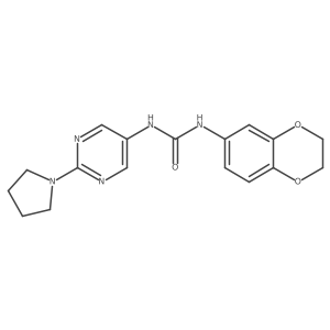 1-(2,3-Dihydrobenzo[b][1,4]dioxin-6-yl)-3-(2-(pyrrolidin-1-yl)pyrimidin-5-yl)urea Structure