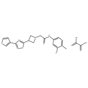 N-(3-chloro-4-fluorophenyl)-2-(3-(3-(thiophen-3-yl)-1,2,4-oxadiazol-5-yl)azetidin-1-yl)acetamide oxalate结构式
