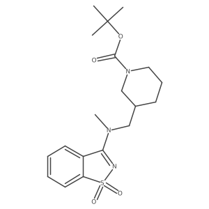 tert-Butyl 3-(((1,1-dioxidobenzo[d]isothiazol-3-yl)(methyl)amino)methyl)piperidine-1-carboxylate结构式