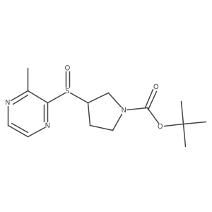 (R)-tert-butyl 3-((S)-(3-methylpyrazin-2-yl)sulfinyl)pyrrolidine-1-carboxylate Structure
