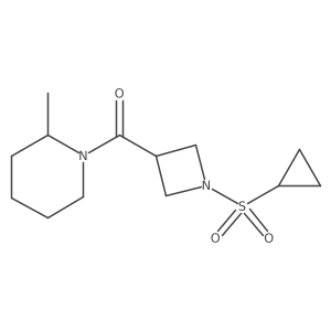 (1-(Cyclopropylsulfonyl)azetidin-3-yl)(2-methylpiperidin-1-yl)methanone Structure