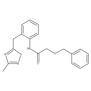 2-(benzylthio)-N-(2-((3-methyl-1,2,4-oxadiazol-5-yl)methyl)phenyl)acetamide Structure