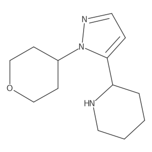 2-(1-(Tetrahydro-2H-pyran-4-yl)-1H-pyrazol-5-yl)piperidine Structure