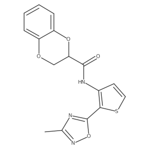 N-(2-(3-methyl-1,2,4-oxadiazol-5-yl)thiophen-3-yl)-2,3-dihydrobenzo[b][1,4]dioxine-2-carboxamide Structure