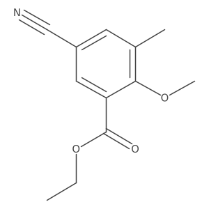 Benzoic acid, 5-cyano-2-methoxy-3-methyl-, ethyl ester结构式