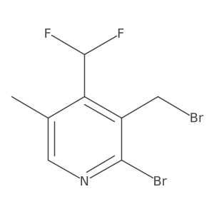 2-Bromo-3-(bromomethyl)-4-(difluoromethyl)-5-methylpyridine结构式
