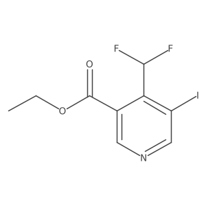 3-Pyridinecarboxylic acid, 4-(difluoromethyl)-5-iodo-, ethyl ester Structure