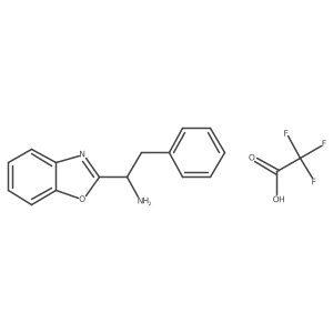 1-(1,3-Benzoxazol-2-yl)-2-phenylethan-1-amine, trifluoroacetic acid结构式