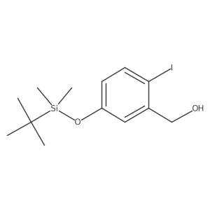 (5-((tert-Butyldimethylsilyl)oxy)-2-iodophenyl)methanol结构式