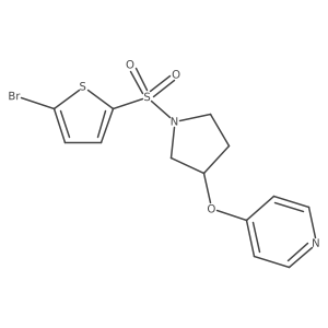 4-((1-((5-Bromothiophen-2-yl)sulfonyl)pyrrolidin-3-yl)oxy)pyridine结构式