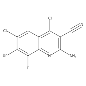 2-Amino-7-bromo-4,6-dichloro-8-fluoroquinoline-3-carbonitrile Structure