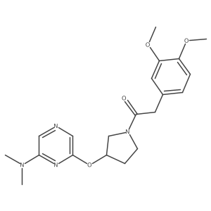 2-(3,4-Dimethoxyphenyl)-1-(3-((6-(dimethylamino)pyrazin-2-yl)oxy)pyrrolidin-1-yl)ethanone Structure