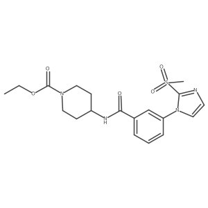 ethyl 4-(3-(2-(methylsulfonyl)-1H-imidazol-1-yl)benzamido)piperidine-1-carboxylate Structure