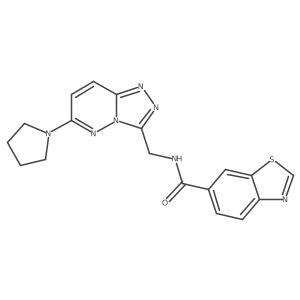N-((6-(pyrrolidin-1-yl)-[1,2,4]triazolo[4,3-b]pyridazin-3-yl)methyl)benzo[d]thiazole-6-carboxamide Structure