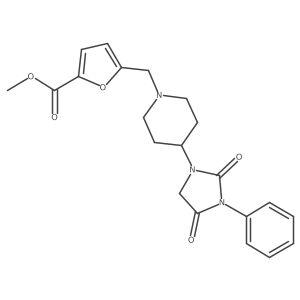 Methyl 5-((4-(2,4-dioxo-3-phenylimidazolidin-1-yl)piperidin-1-yl)methyl)furan-2-carboxylate Structure