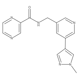 N-((5-(1-methyl-1H-pyrazol-4-yl)pyridin-3-yl)methyl)pyrazine-2-carboxamide Structure