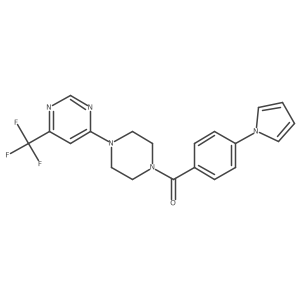 (4-(1H-pyrrol-1-yl)phenyl)(4-(6-(trifluoromethyl)pyrimidin-4-yl)piperazin-1-yl)methanone Structure