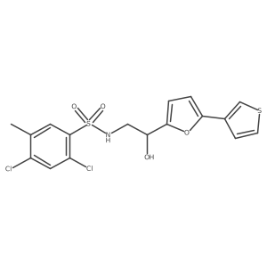 2,4-dichloro-N-(2-hydroxy-2-(5-(thiophen-3-yl)furan-2-yl)ethyl)-5-methylbenzenesulfonamide Structure