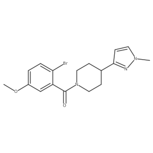 (2-bromo-5-methoxyphenyl)(4-(1-methyl-1H-pyrazol-3-yl)piperidin-1-yl)methanone Structure