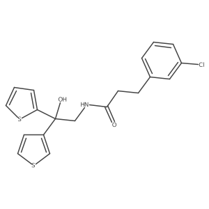 3-(3-chlorophenyl)-N-(2-hydroxy-2-(thiophen-2-yl)-2-(thiophen-3-yl)ethyl)propanamide Structure