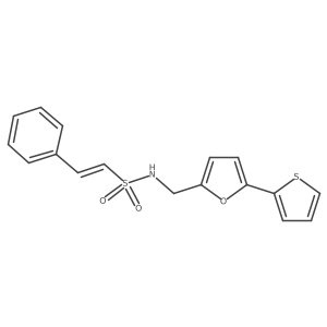 (E)-2-phenyl-N-((5-(thiophen-2-yl)furan-2-yl)methyl)ethenesulfonamide Structure